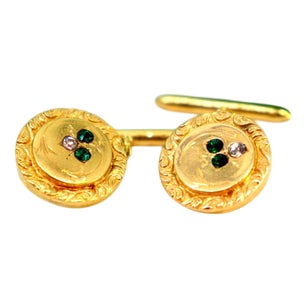 Circular Gold Cufflinks, Set of 2 For Sale