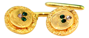 Circular Gold Cufflinks, Set of 2