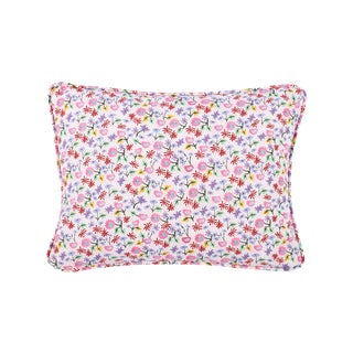 Schumacher X Happy Menocal Calico 16" Lumbar Pillow in Spezzatura For Sale