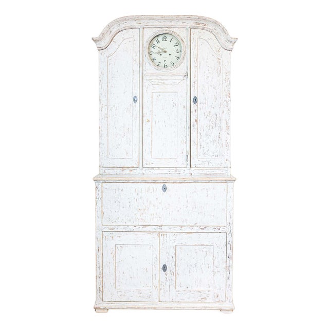 19th Century Swedish Clock Secretary Circa 1820 For Sale