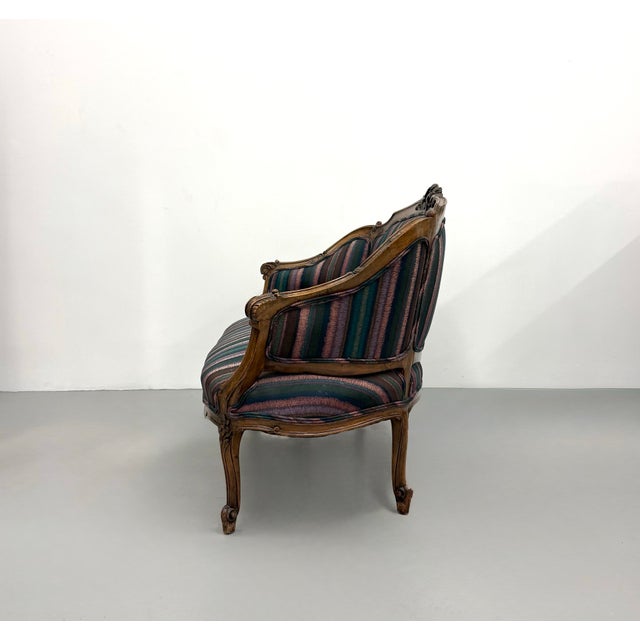 Mid 20th Century Vintage Louis XV Style Carved Wood Settee For Sale - Image 5 of 7