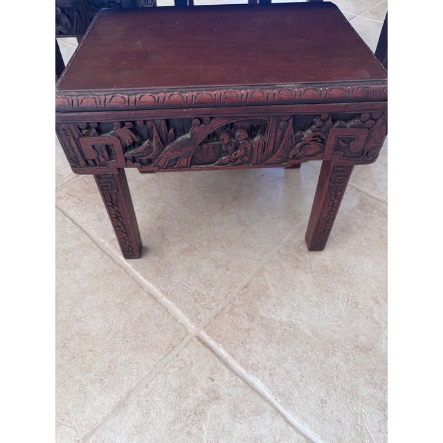 Early 20th Century Sake Coffee Table With 4 Benches For Sale - Image 4 of 4