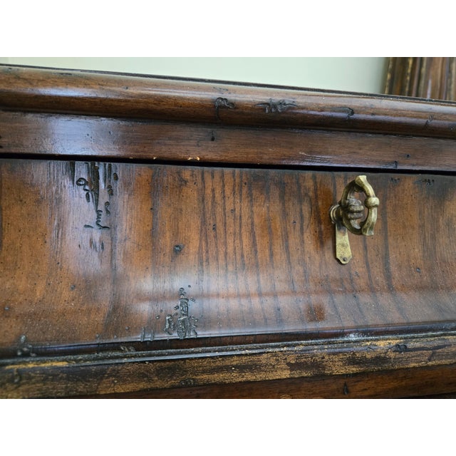 Wood Marge Carson Verona Marble Top Carved Nightstand With Drawers For Sale - Image 7 of 11