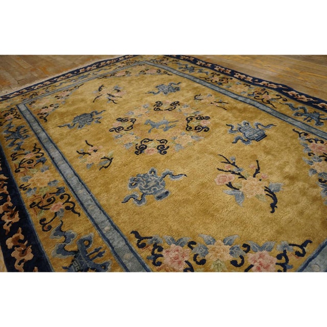 Vintage 1980s Floral Modern Oriental Chinese Silk Carpet 4'1'' X 6'2" Small Rug For Sale In New York - Image 6 of 11