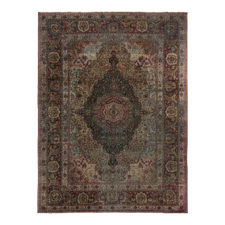 Late 18th Century Antique Persian Mohtashem Kashan Rug With Floral Medallions, From Rug & Kilim For Sale