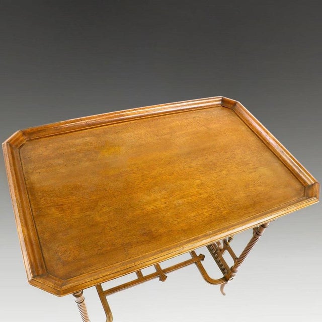 19th Century Antique Aesthetic Movement Walnut and Gilt Side Table, 1885 For Sale - Image 5 of 7