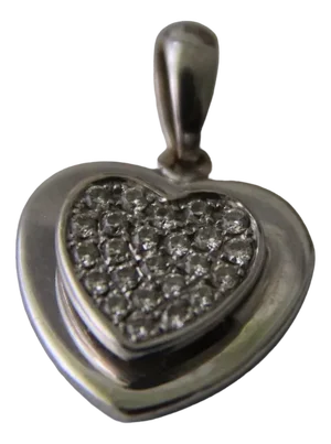Heart Diamond Pendant in 18 Karat Gray Gold