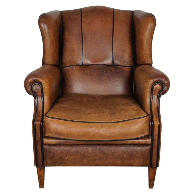 Vintage Dutch Club Chair in Cognac Colored Leather For Sale - Image 17 of 17