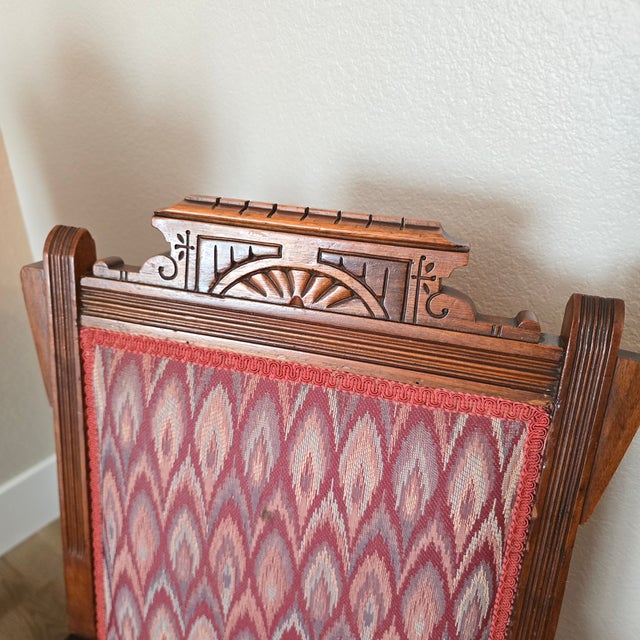 Wood Antique Victorian Eastlake Style Parlor Accent Chairs - Set of 2 For Sale - Image 7 of 9