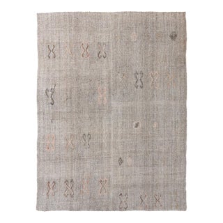 Vintage Gray Modern Kilim Rug - 6`5″ X 8`1″ For Sale
