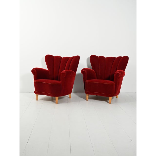Swedish Shell Armchairs, 1940s, Set of 2 For Sale - Image 3 of 11