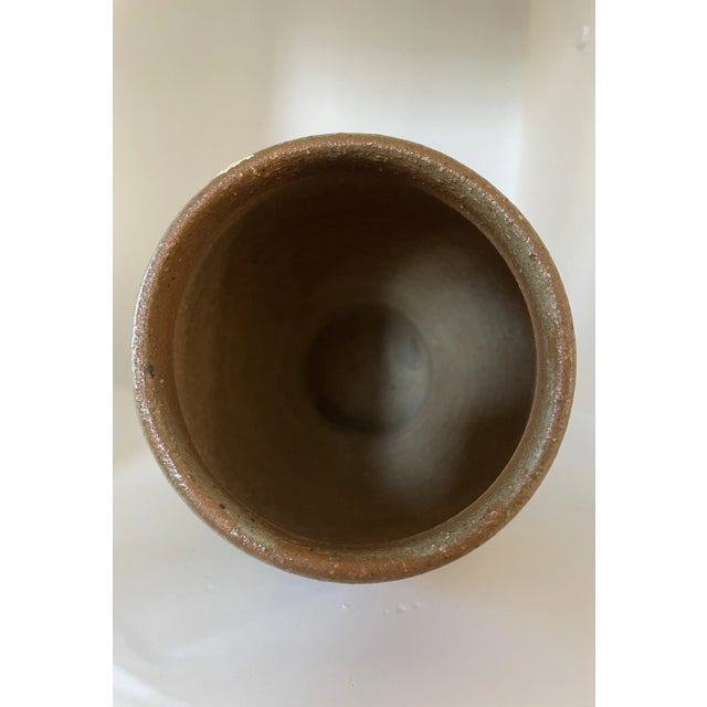 Beige Mid-Century Handmade Studio Pottery Vase Signed MC, GM3, #51 For Sale - Image 8 of 11