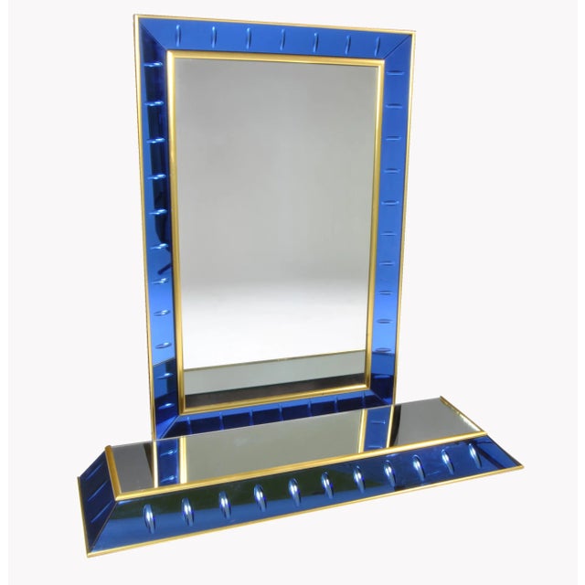 Metal Mirror with Small Console from Cristal Art, Italy, 1950, Set of 2 For Sale - Image 7 of 7