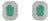 1.3Ct Emerald and Diamond Double Halo Stud Earrings in 14k Gold- A Pair For Sale