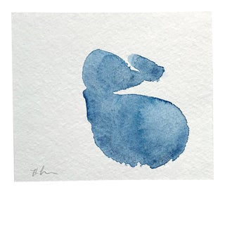 Blue Woman Viii, Mothers Day, Contemporary Watercolor on Paper, Gestural Drawing For Sale