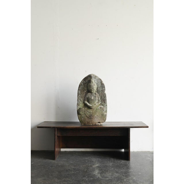 Antique Japanese Stone Buddha Statue of Kannon Bodhisattva (Seated) / Edo Period / 1750-1850 For Sale - Image 4 of 14