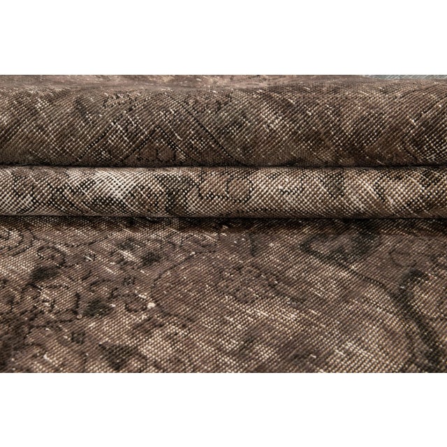 Brown Vintage Overdyed Handmade Medallion Wool Rug 8'6" X 11'6" For Sale - Image 9 of 10