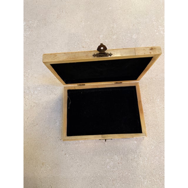 Wood Decorative Box With Black Velvet Interior, 1970s For Sale - Image 7 of 8