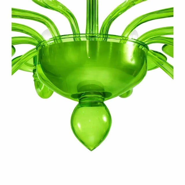Contemporary Italian Green Murano Style Glass Chandelier by Simoeng For Sale - Image 3 of 7