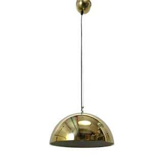 Brass Dome Pendant Lamp, 1970s For Sale