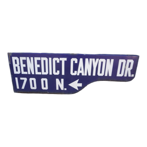 Original Porcelain Street Sign 1930s – Benedict Canyon Dr, Los Angeles
