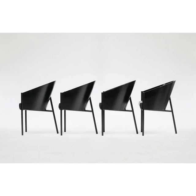 Mid-Century Modern Vintage Black Costes Dining Chairs by Philippe Starck for Driade, 1980s, Set of 4 For Sale - Image 3 of 7