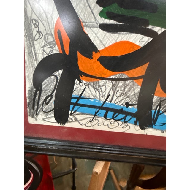 1970s 1970s Peter Keil Unique Abstract Colorful Portrait Painting For Sale - Image 5 of 7