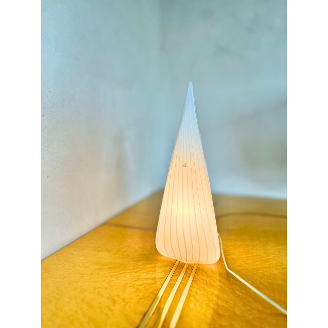 Glass Vetri Murano Striped Pyramidal Lamp by Lino Tagliapietra for Effetre International, Italy, 1970s For Sale - Image 7 of 10