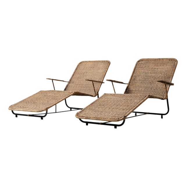 Set of Rattan Lounge Chairs by Carlo Hauner and Martin Eisler, 1955 For Sale