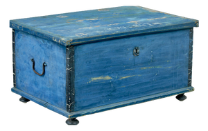 Swedish Hand-Painted Pine Blanket Box, 1877