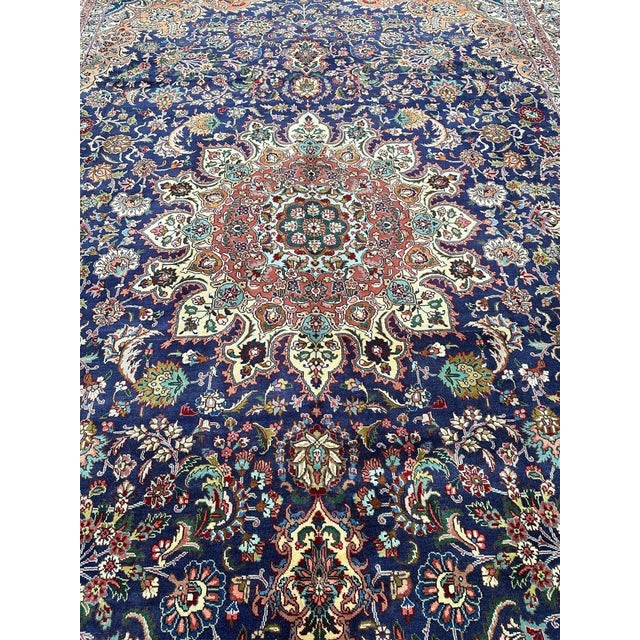 1970s Old Persian Tabriz Masterpiece Rug 8’2″ X 11’6″ For Sale - Image 4 of 12