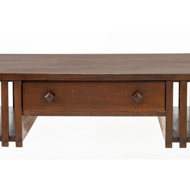 J.M. Young j.m. Young and Sons Arts and Crafts Oak Desk For Sale - Image 4 of 9