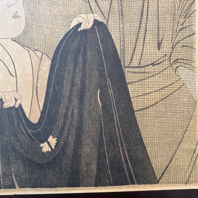 Early 20th Century Pair of Woodblock Prints by Kitagawa Utamaro For Sale - Image 9 of 12