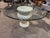 Classical Roman Glass Top Stone Pedestal Base Dining Table For Sale - Image 3 of 5