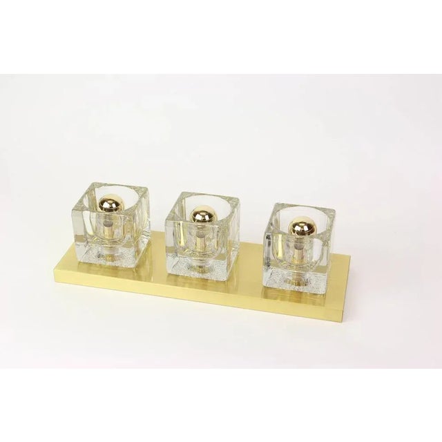 Crystal, Glass and Brass Wall Sconces from Peill & Putzler, Germany, Set of 2 For Sale - Image 4 of 8