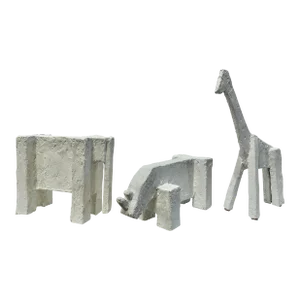 Brutalist Plaster Animal Sculptures, Italy, Set of 3
