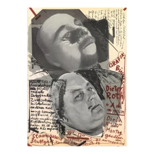 1979 Dieter Roth 'Bucher und Grafik' Contemporary Black & White,Red Offset Lithograph