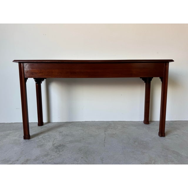 Vintage Harden Chippendale-Style Mahogany Three-Drawer Console Table For Sale - Image 4 of 12