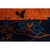 1920s Antique Orange Vase Floral Buterfly Chinese Handknotted Art Deco Wool Rug For Sale - Image 4 of 9
