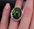 Late 20th Century Massive 26.18ct Green Tourmaline 1.83ct Diamond 18k White Gold Ring Size 4.75 For Sale - Image 10 of 18