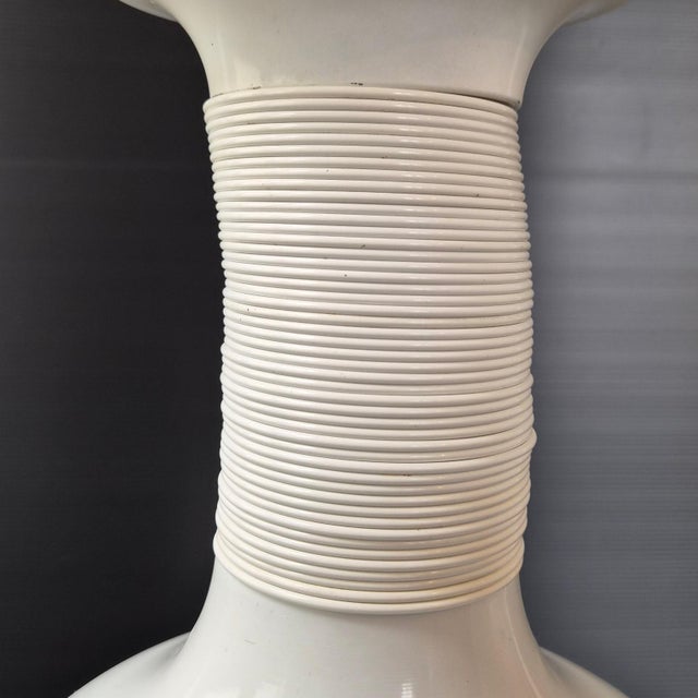 Mid-Century Modern Vintage White Lacquered Steel Pendant Light by Vico Magistretti, 1960s For Sale - Image 3 of 11