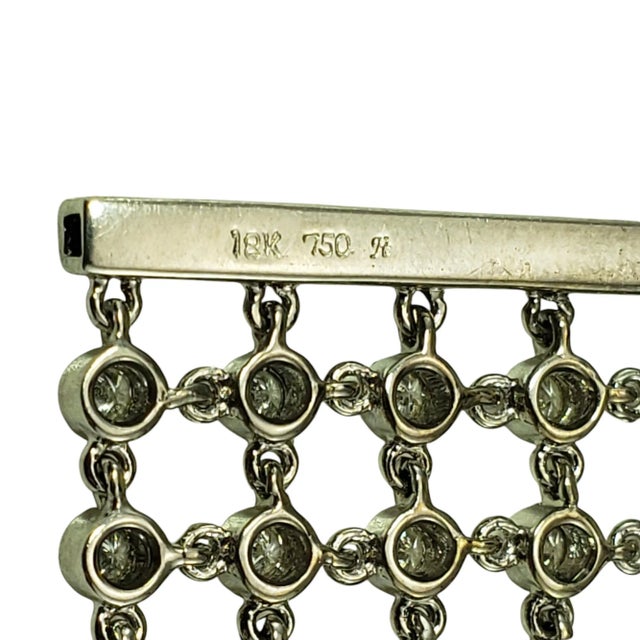 White Late 20th Century 18 Karat White Gold Diamond 5 Row Mesh Bracelet For Sale - Image 8 of 8