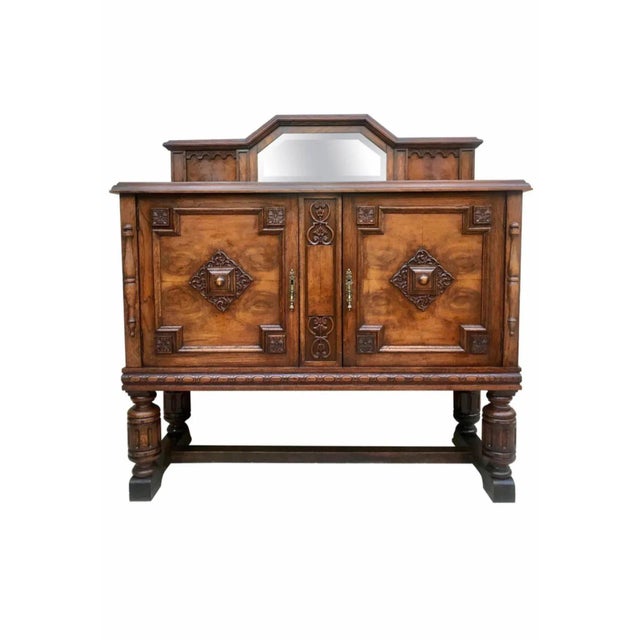 19th Century Catalan Spanish Buffet with 2 Doors and Mirror Crest For Sale - Image 11 of 11