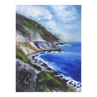 Late 20th Century Sea Coast Landscape Painting For Sale