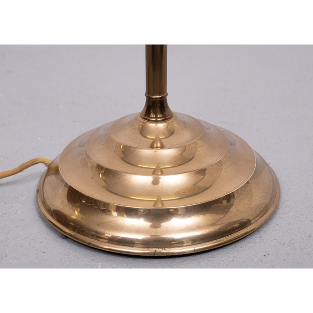 Classic Brass Floor Lamp with Curved Neck, 1950s For Sale - Image 9 of 11