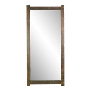 Vintage Late 20th Century Rustic Chestnut Framed Dressing Wall Mirror For Sale