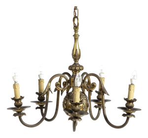 Portuguese Gilded Brass Chandelier