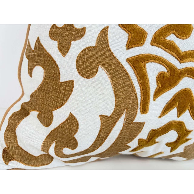 Textile Custom Baroque Moorish Silk Velvet Appliqué Throw Pillow, India, 1980 For Sale - Image 7 of 12