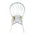 Mid 20th Century Set of 3 White Rattan Dining Chairs With Green Gingham Cushions For Sale - Image 5 of 9