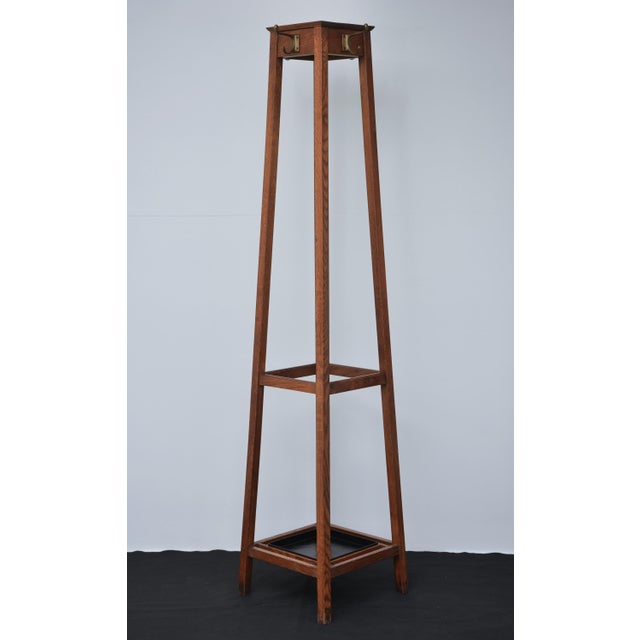 1930s Industrial English Oak Coat Stand by Astrola, 1930 For Sale - Image 5 of 16